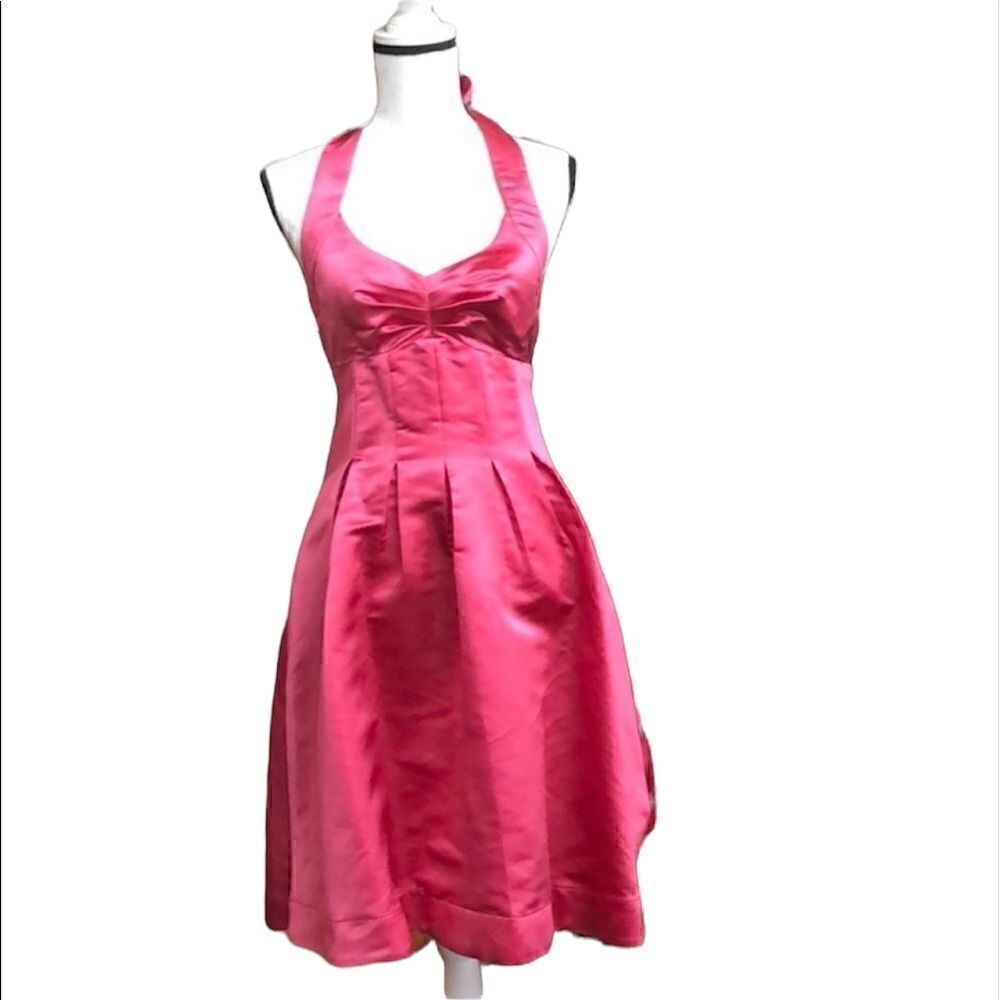 💕Moda International Pink silk halter dress size 4